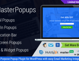 Master Popups – Wordpress Popup Plugin For Lead Generation. Get Subscribers And Grow Your Email List