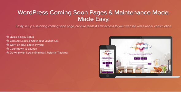 Seedprod Coming Soon Pro + Maintenance Mode Plugin For Wp