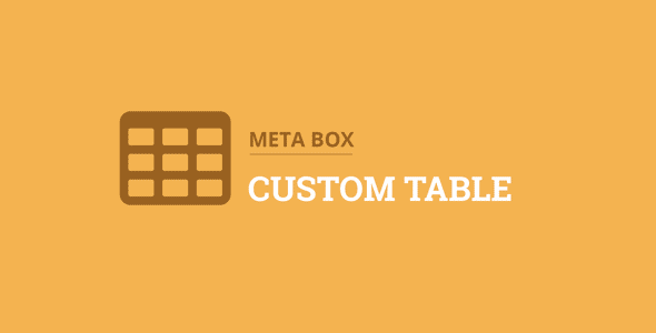 Metabox - Custom Table