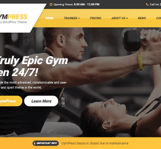 Gympress – Wordpress Theme For Local Gym, Fitness Or Personal Trainer