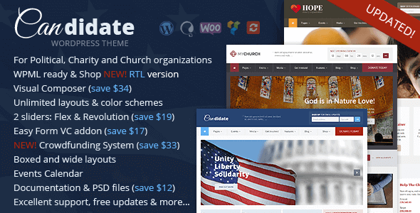 Candidate – Political Nonprofit Wordpress Theme