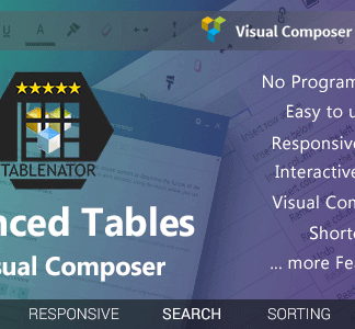 Tablenator – Advanced Tables For Visual Composer