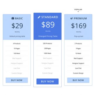 Builder Pricing Table