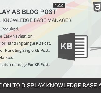 KB Display As Blog Post - BWL Knowledge Base Manager Addon
