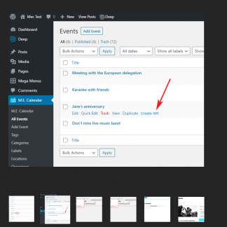 Event API for MEC