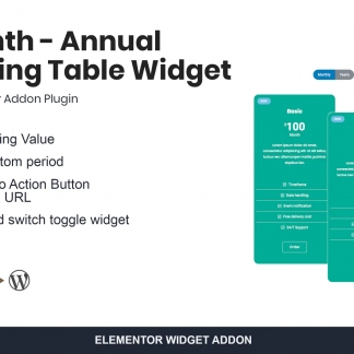 Month - Annual Pricing Table Widget For Elementor