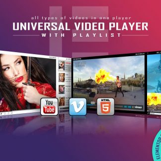 Universal Video Player - YouTube/Vimeo/Self-Hosted - Elementor Widget