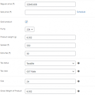 WooCommerce Gold Price