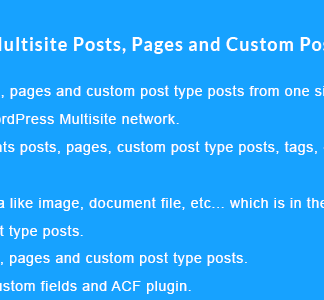 WordPress Multisite Posts, Pages and Custom Post Type Posts Sync