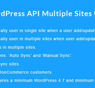 WordPress API Multiple Sites User Sync