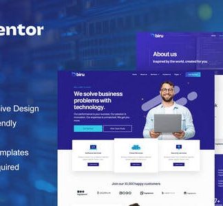 Biru - IT Services Elementor Pro Full Site Template Kit