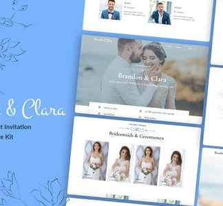 Brandon & Clara - Wedding Event Invitation Elementor Template Kit