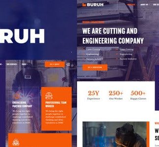 Buruh - Laser Cutting & Engineering Company Elementor Template Kit
