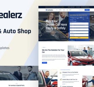 CarDealerz - Auto Dealer & Auto Shop Website Elementor Template Kit