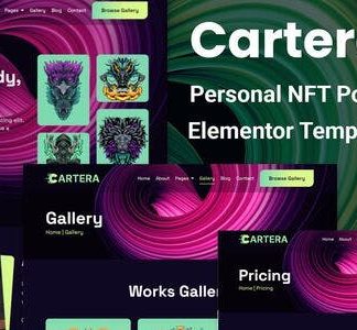 Cartera - Personal NFT Portfolio Elementor Template Kit
