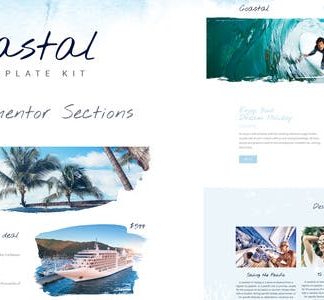 Coastal Travel and Surf Grunge Template Kit