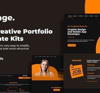 Orange CV/Creative Portfolio Elementor Template Kits