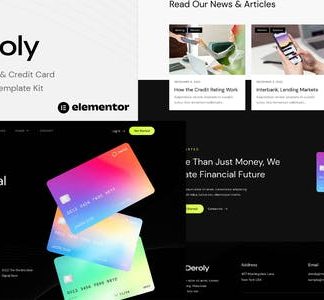 Deroly - Digital Bank & Credit Card Elementor Template Kit