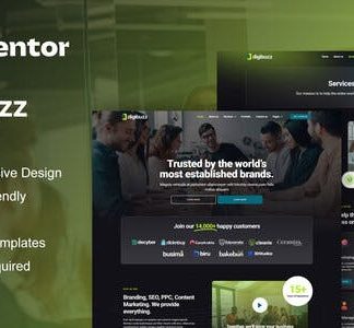 DigiBuzz - Dark Digital Agency Elementor Template Kit
