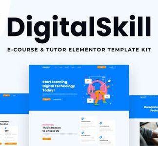 DigitalSkill - E-course & Online Tutorials Elementor Pro Template Kit
