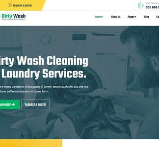 DirtyWash - Dry Cleaning & Laundry Service Elementor Template Kit