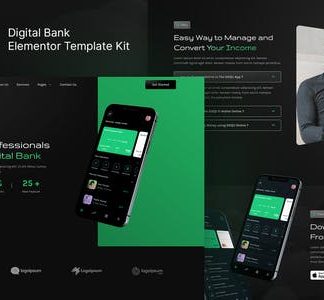 DOQU – Dark Digital Bank & E-Wallet Elementor Template Kit