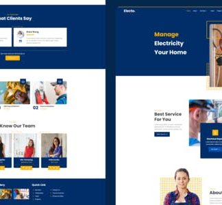 Electo - Electricity Services Elementor Template Kit