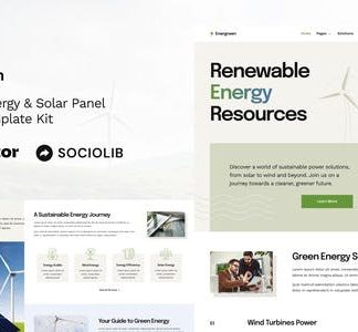 Energreen - Renewable Energy & Solar Panel Elementor Template Kit