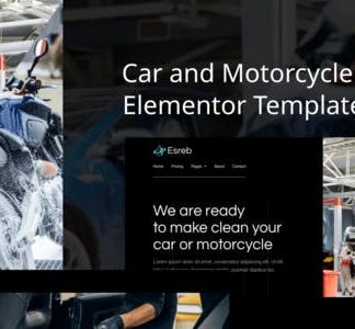 Esreb - Car & Motorcycle Wash Elementor Template Kit