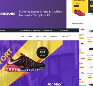 Extreme - Running Sports Shoes & Clothes Elementor Template Kit