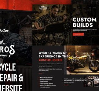 Gastros Garage - Motorcycle Service Repair  Elementor Template Kit