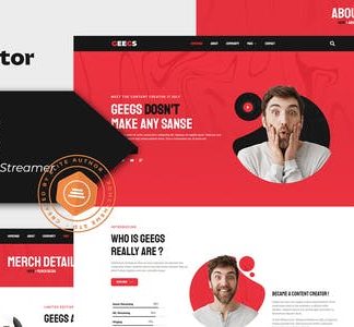Geegs - Content Creator & Streamer Elementor Template Kit