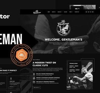 Gentleman - Barbershop & Hair Studio Elementor Template Kit