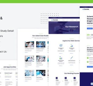 Geolab | Clinical Laboratory & Science Research Elementor Template Kit