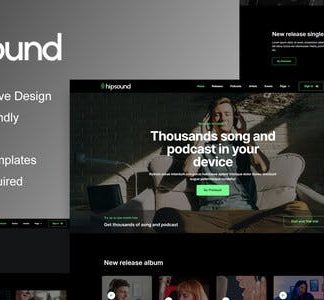 Hipsound - Music Streaming & Podcast Elementor Template Kit