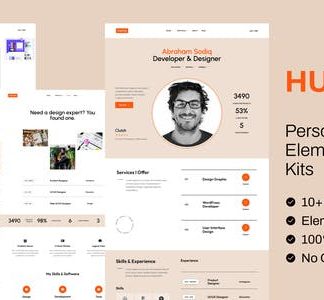 Humton - Personal Portfolio Elementor Template Kits