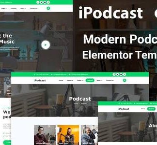 iPodcast - Modern Podcast Elementor Template Kit