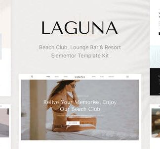 Laguna - Beach Club Lounge Bar & Resort Elementor Template Kit
