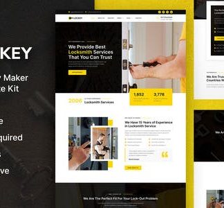 Lockey – Locksmith and Key Maker Service Elementor Template Kit