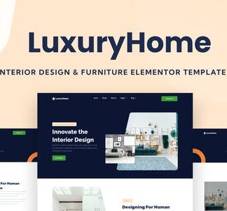 LuxuryHome - Interior Design & Furniture Elementor Template Kit