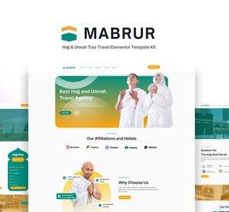 Mabrur - Hajj & Umrah Tour Travel Elementor Template Kit