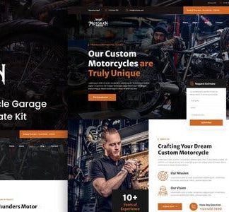 Motoran - Custom Motorcycle Garage Service Elementor Template Kit