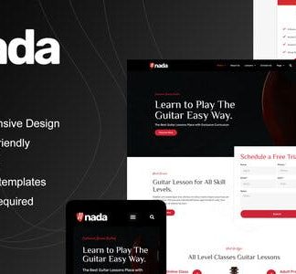 Nada - Guitar Lessons & Courses Elementor Template Kit