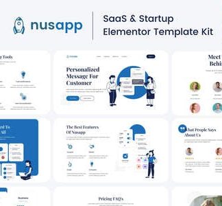 Nusapp - SaaS Startup & Business Elementor Template Kit