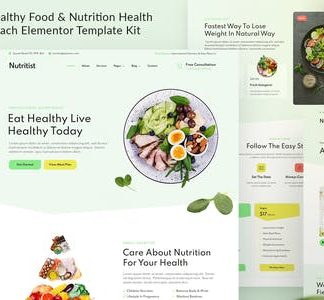 Nutritist – Healthy Food & Nutrition Coach Elementor Template Kit