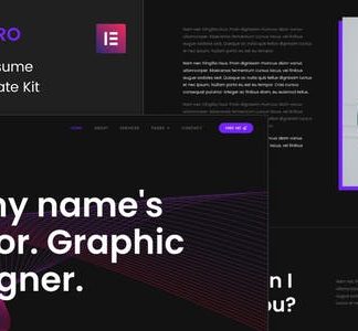 Portohero - Personal Portfolio & CV Elementor Template Kit