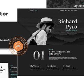 Pyro - Writer Portfolio Elementor Template Kit