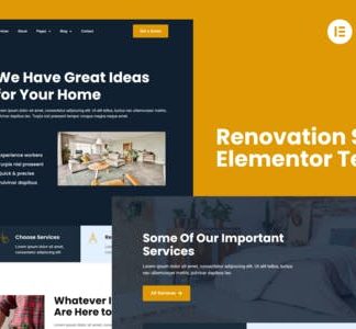 Renoba - Renovation Services Elementor Template Kit