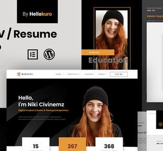 Nikicivi - Elegant CV/Resume & Portfolio Elementor Template Kit