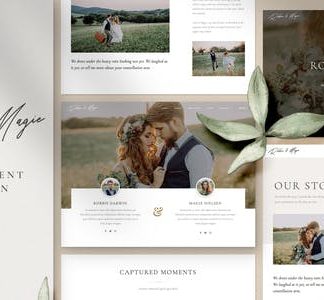 Robbie & Magie – Wedding Event Invitation Elementor Template Kit